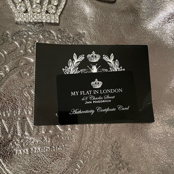 My flat in London tote platinum bow jeweled purse - Picture 5 of 7